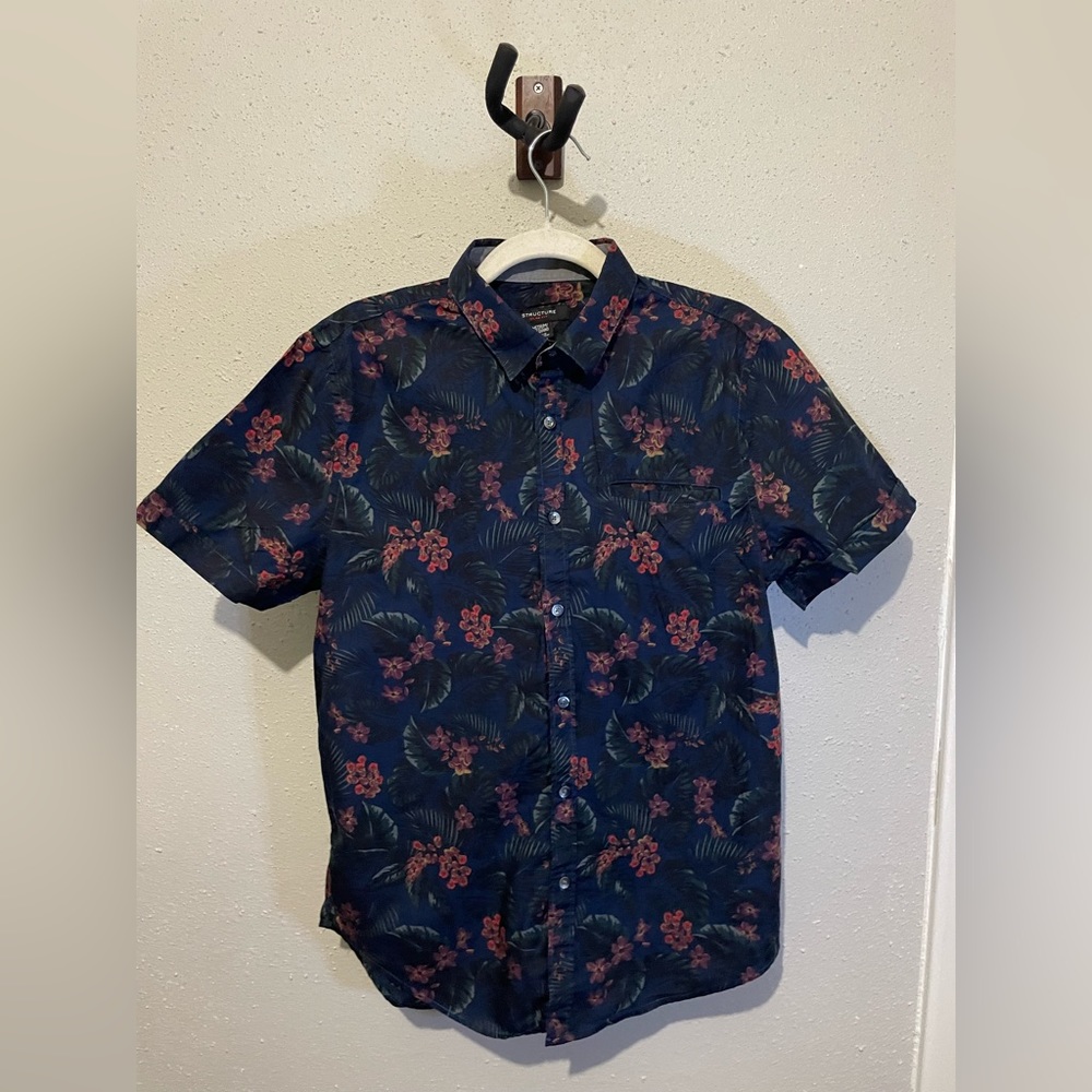 Structure, Purple Floral Button Shirt